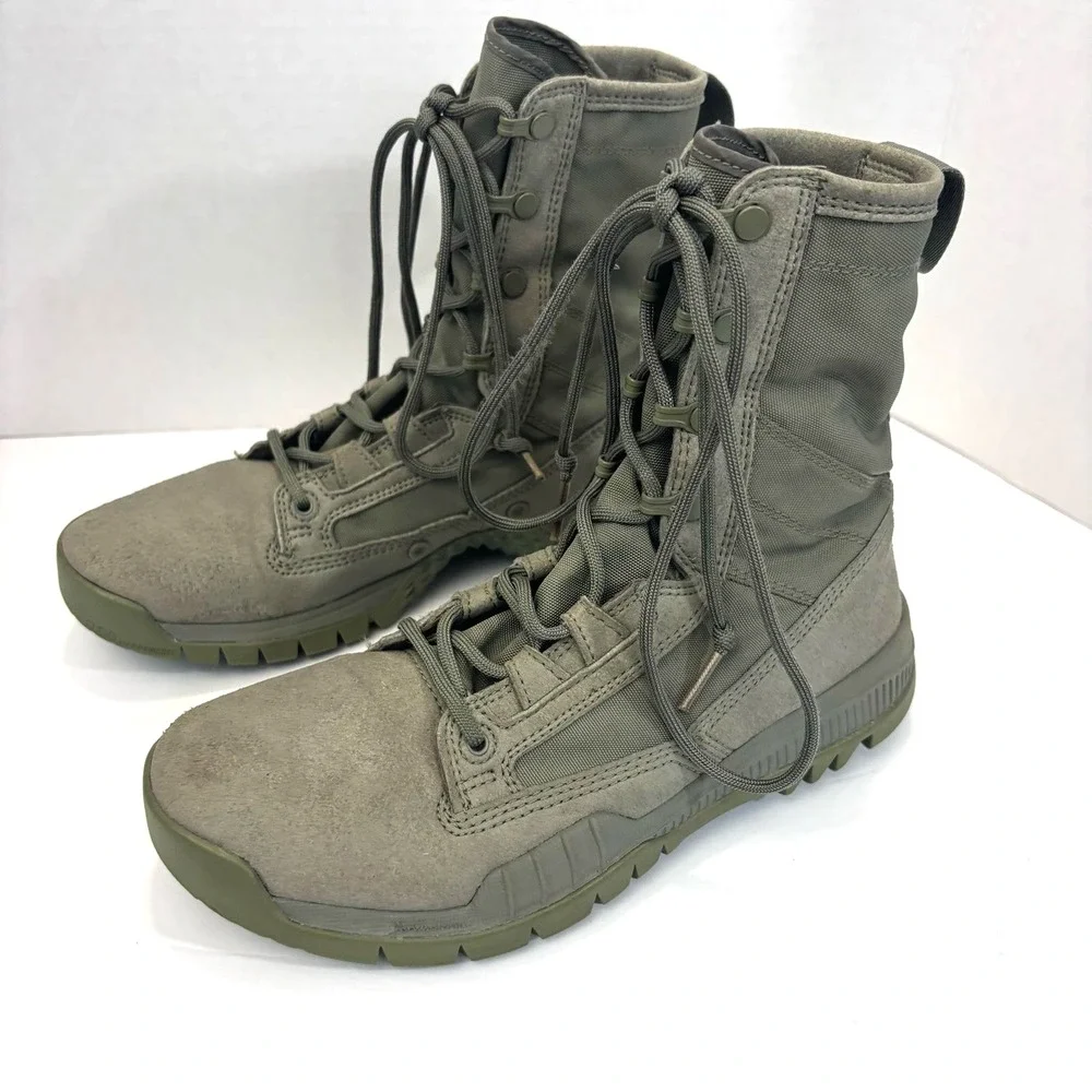 Nike SFB Tactical Combat Boots Mens 5.5 Womens 7.5 Green Suede Lace Up Military